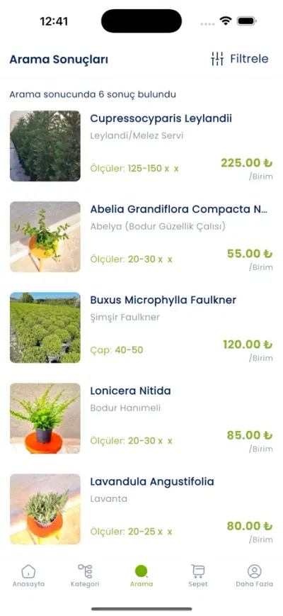 Toptan Bitki Mobile App - Application mobile
