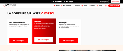 SIte web vente matériel de soudure au laser - E-commerce