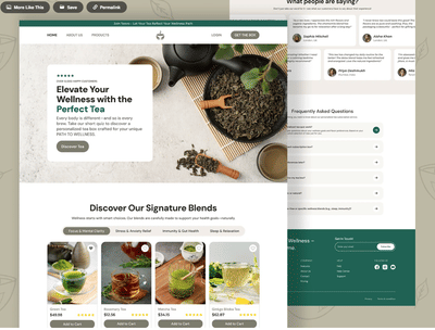 Teovo - Tea Products Landing Page - Usabilidad (UX/UI)