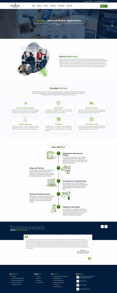 Technology Consulting Website Design & Development - Web Application