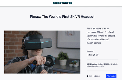 Breaking the Oculus record with Pimax: $4.2M raise - Öffentlichkeitsarbeit (PR)