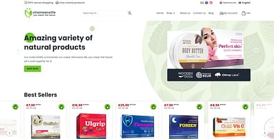 Custom Design B2C Food Supplement Webshop - E-commerce