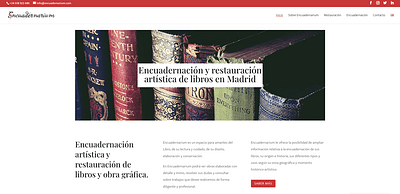 Diseño Web a medida para restaurador de libros - Website Creation