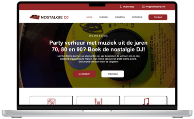Webdesign Nostalgie DJ - Ontwerp