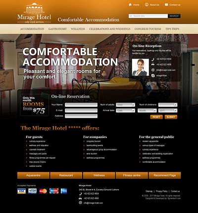 Mirage Hotel - Webseitengestaltung