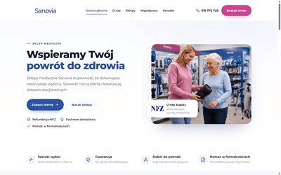Website for a medical supply store chain - Website Creation