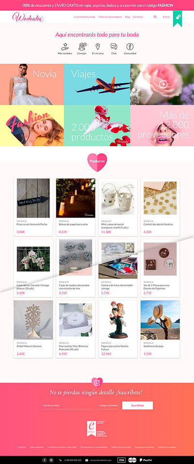 e-commerce y branding para Wedealia - Graphic Design