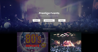Création site internet Prestige Events - Mobile App