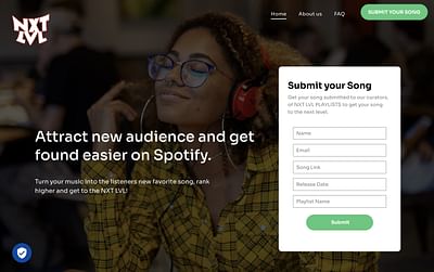 NXT LVL PLAYLISTS Website - Website Creation