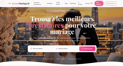 InstantMariage.fr — Marketplace SaaS du mariage - Marketing d'influence