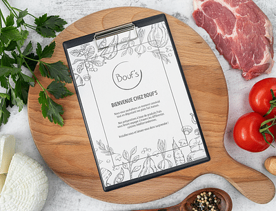 Bouf's - Réalisation menu restaurant - Design & graphisme
