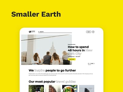 Smaller Earth – Web design for work and travel - Ontwerp