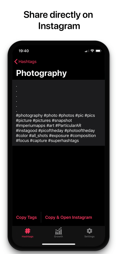 Super Hashtags For Social - Mobile App