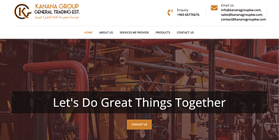 Website developed for Kanana Group, Kuwait - Textgestaltung
