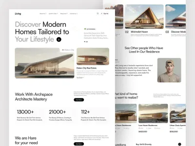 Real estate UI website landing page design - Ergonomie (UX/UI)