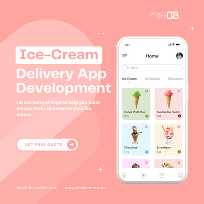 ice Cream Delivery App Development - Website Creation