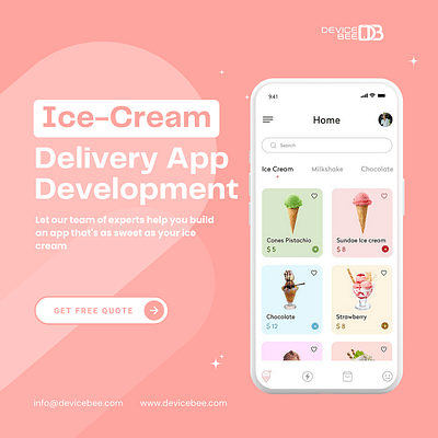 ice Cream Delivery App Development - Applicazione Mobile