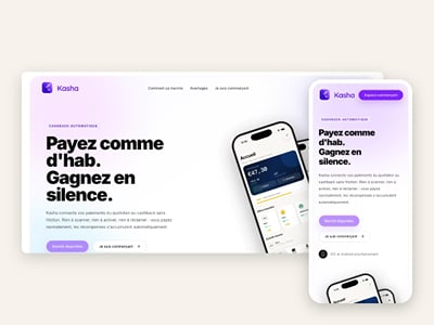 Kasha, plateforme de cashback automatique - Application web