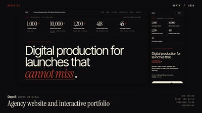 Dept5: responsive agency website and interactive production portfolio - Website Creation