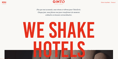 Ginto Hotels : Refonte de site web - Création de site internet