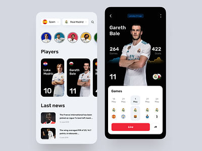 Sport Mobile App design - Ontwerp