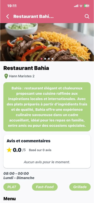 Application mobile: Gourmet d'amour - Mobile App