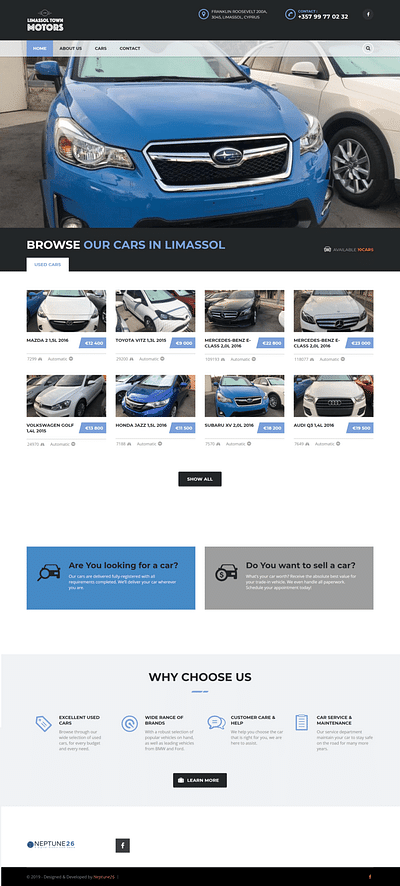 Limassol Town Motors - Creación de Sitios Web