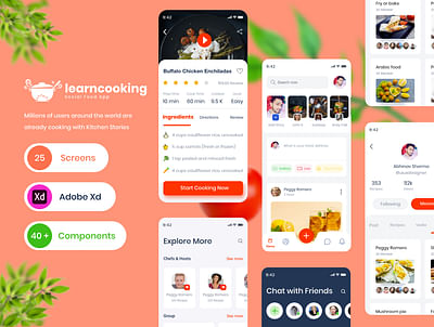 Social application for food lovers UI kit - Application web
