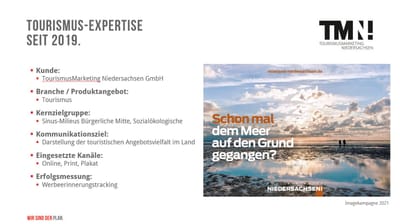 Tourismusmarketing Niedersachsen! - Media Planning