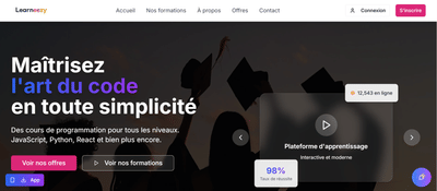 Learneezy - Plateforme de formation digitale - Intelligence Artificielle