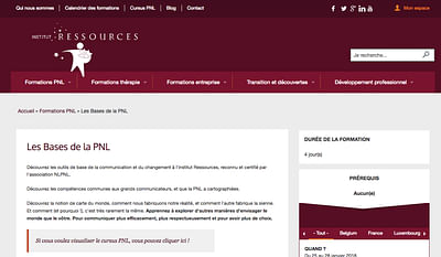 Institut Ressources - Création de site internet