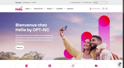 Helia - Offres Internet, mobile et fixe en Nouvelle-Calédonie - Creación de Sitios Web