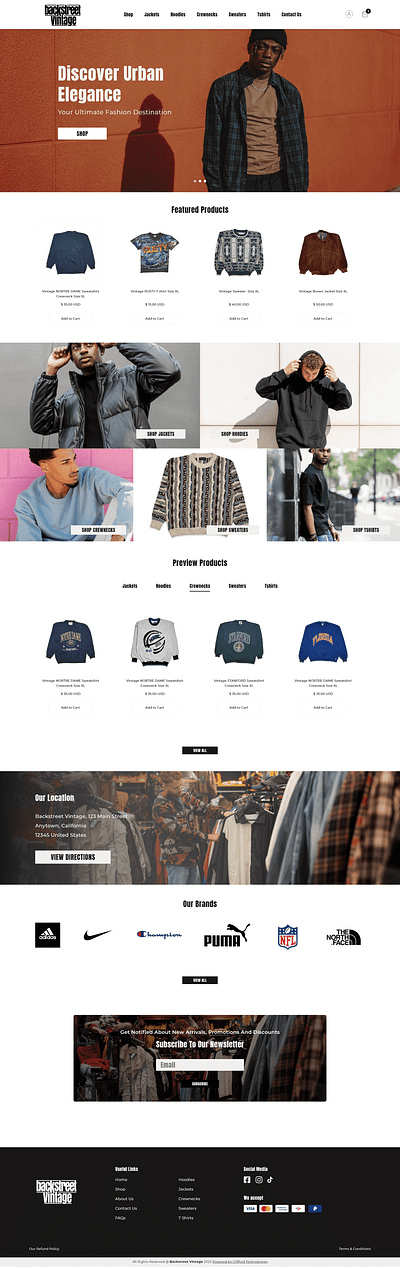 Backstreet Vintage E-com Site Design & Development - Ergonomie (UX/UI)