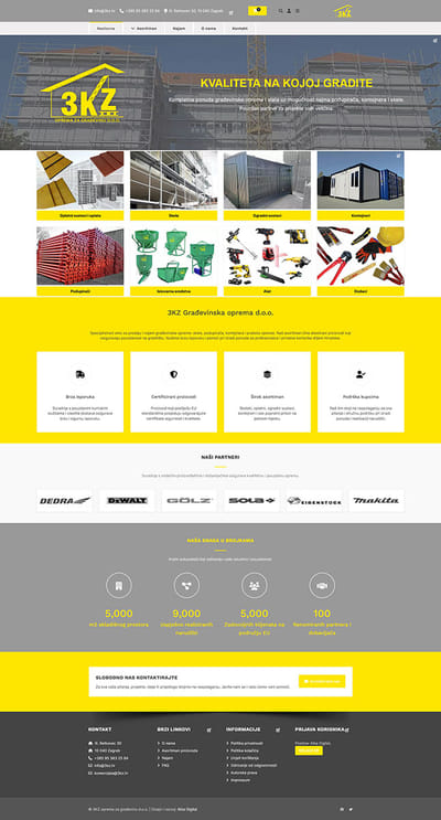 3KZ – Corporate Website & Product Catalogue for Construction Equipment - Website Creatie