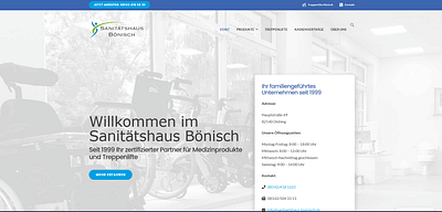 Referenz: 🖥️ Webseitenerstellung für Sanitaetshaus-Boenisch.de - Webseitengestaltung