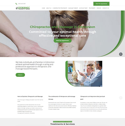 web design for a Chiropractor clinic in Edmonton - Website Creation