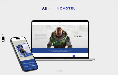 Conception minisite évènementiel Novotel x Pixar - Création de site internet