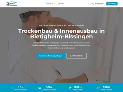 AS Trockenbau – Firmenpräsenz - Website Creation