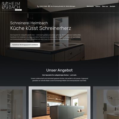 Webseite für Schreiner - Webseitengestaltung