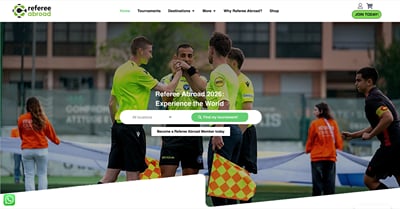 Sito WordPress e prenotazione arbitri e tornei per Referee Abroad - Website Creation