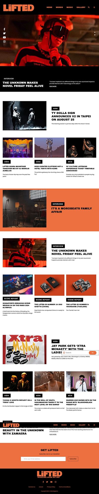 Lifted Asia Music Magazine Website - Webseitengestaltung