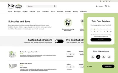 Bespoke subscriptions for sustainable bamboo brand - E-commerce