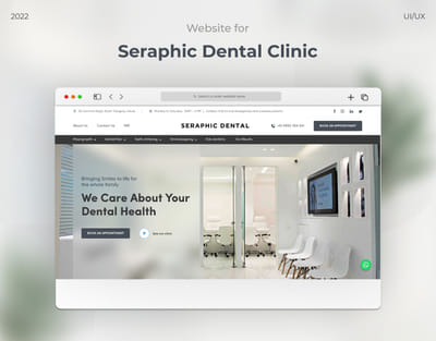 Seraphic Dental Clinic — Modern Patient-Focused Website Design - Création de site internet