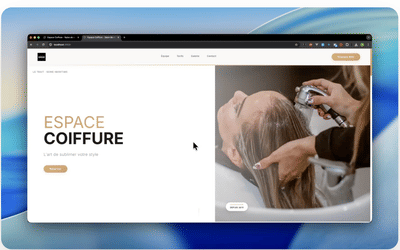 Espace Coiffure - Site vitrine avec réservation en ligne - Création de site internet