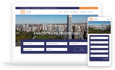 Sitio web inmobiliario Clay Propiedades - Webseitengestaltung