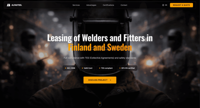 B2B Website for Industrial Welding & Outstaffing Company - Webseitengestaltung