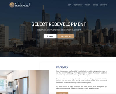Select Redevelopment Website - Webanwendung
