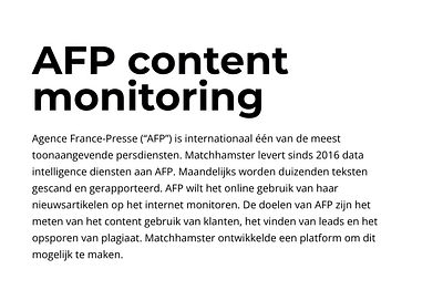 AFP content monitoring - Website Creation