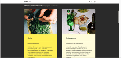 Création application mise en relation de chefs. - Application web