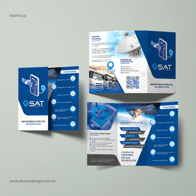 Tríptico Institucional Gsat - Diseño Gráfico